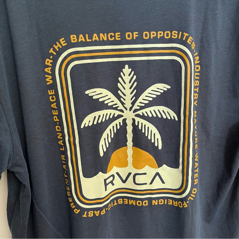 RVCA Navy Short-Sleeve Palm Logo Tee - Picture 3 of 4